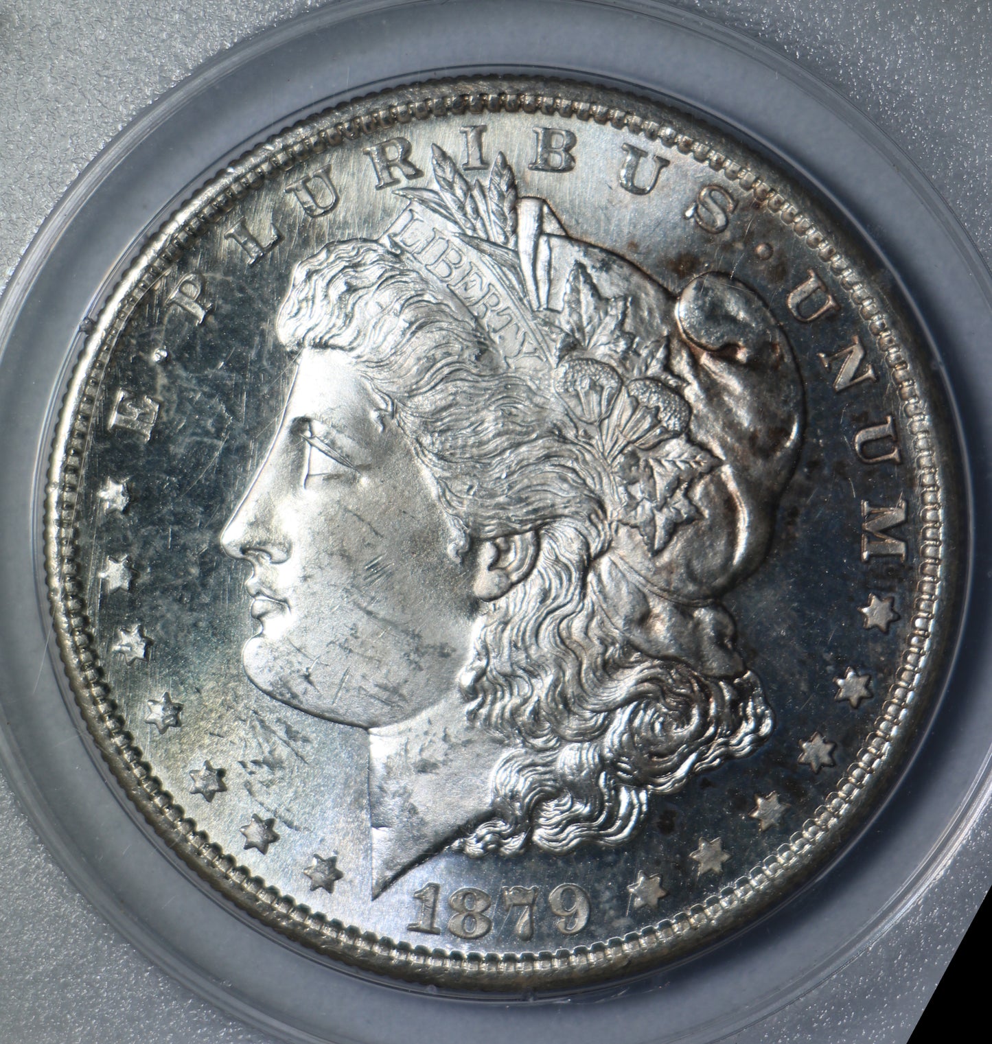 1879-S PCGS MS64 $1 Morgan Silver Dollar OGH Rattler PL & Cameo Obverse