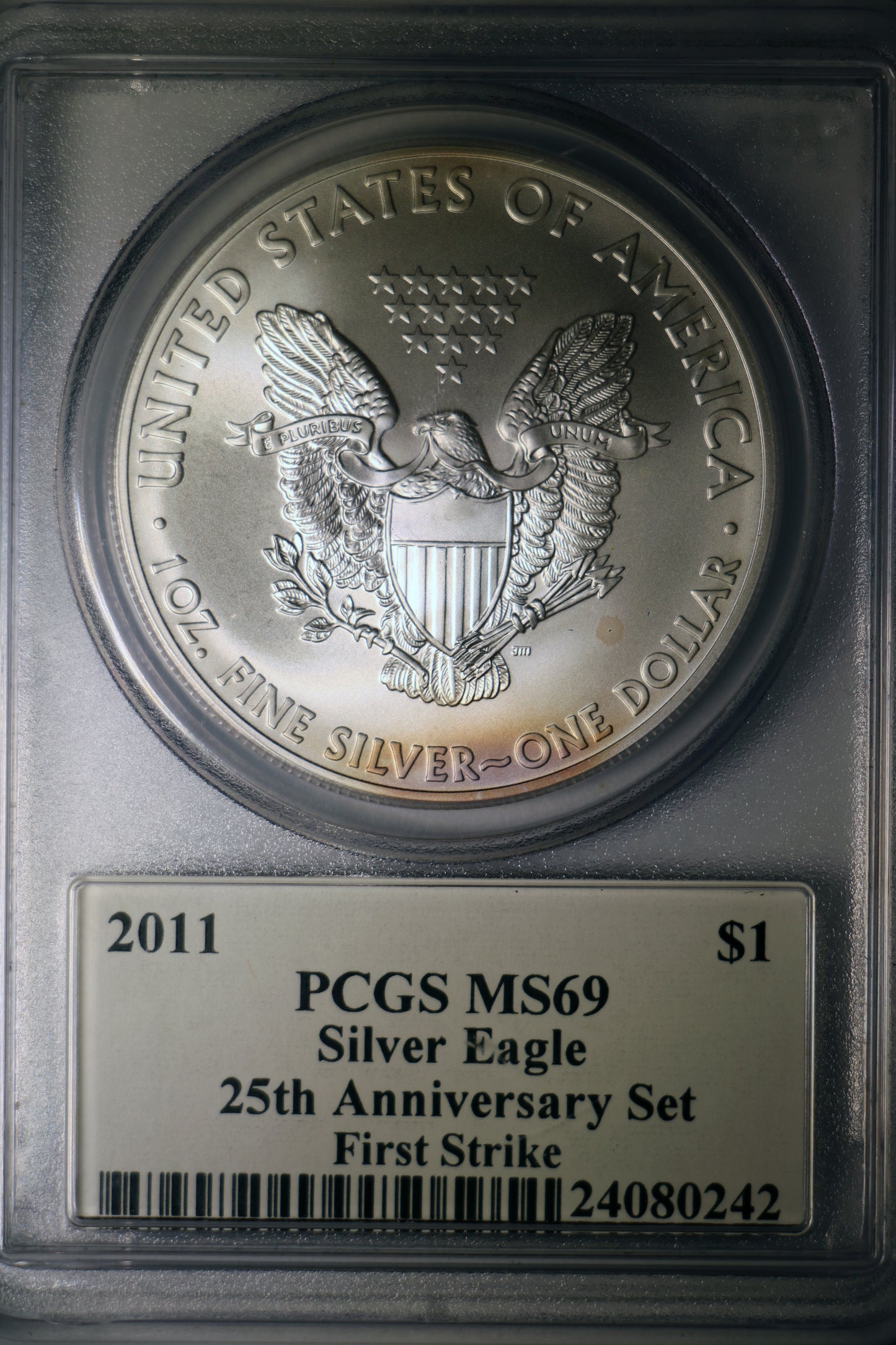 2011 PCGS MS69 American Silver Eagle Hand Signed Mercanti