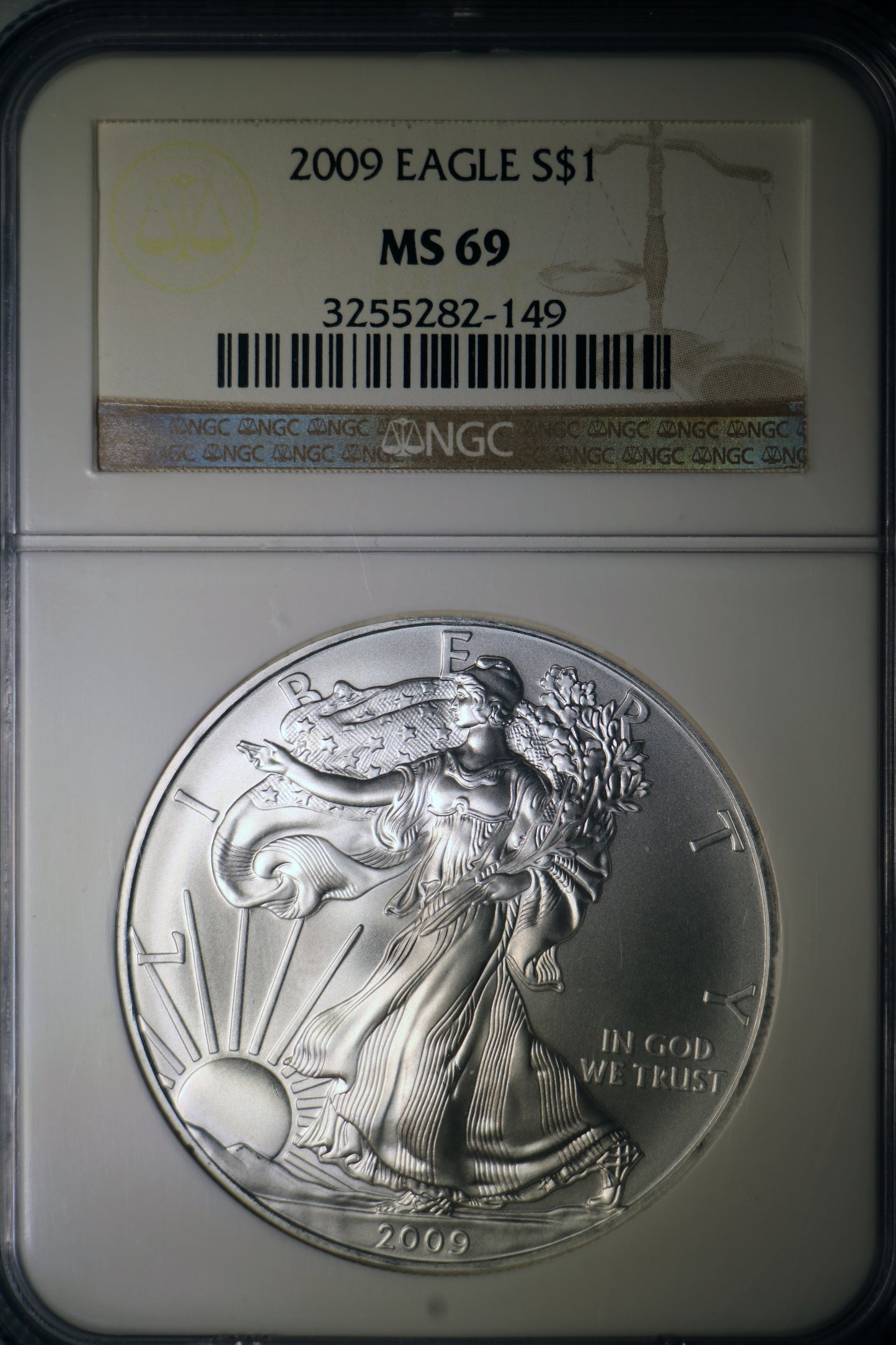 2009 NGC MS69 American Silver Eagle Brown Label