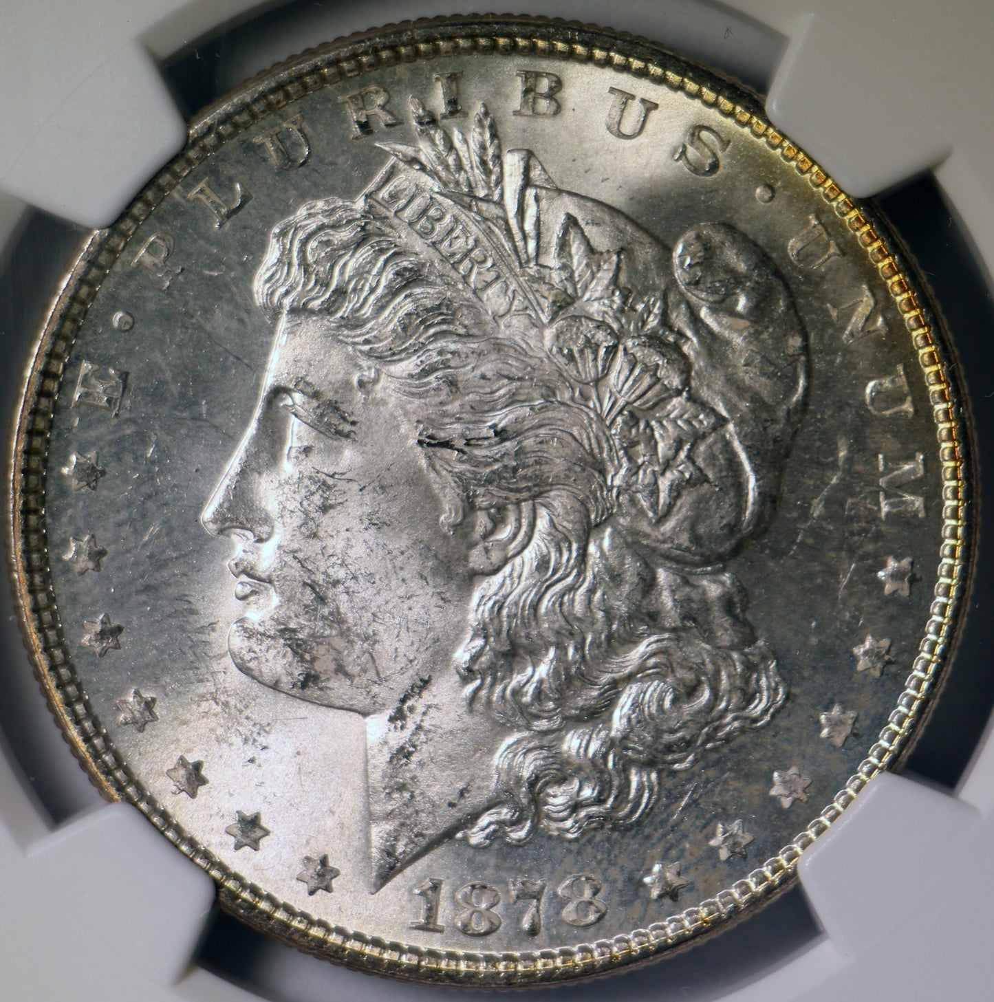 1878 MS64 NGC 7TF Reverse of 78 Morgan Silver Dollar