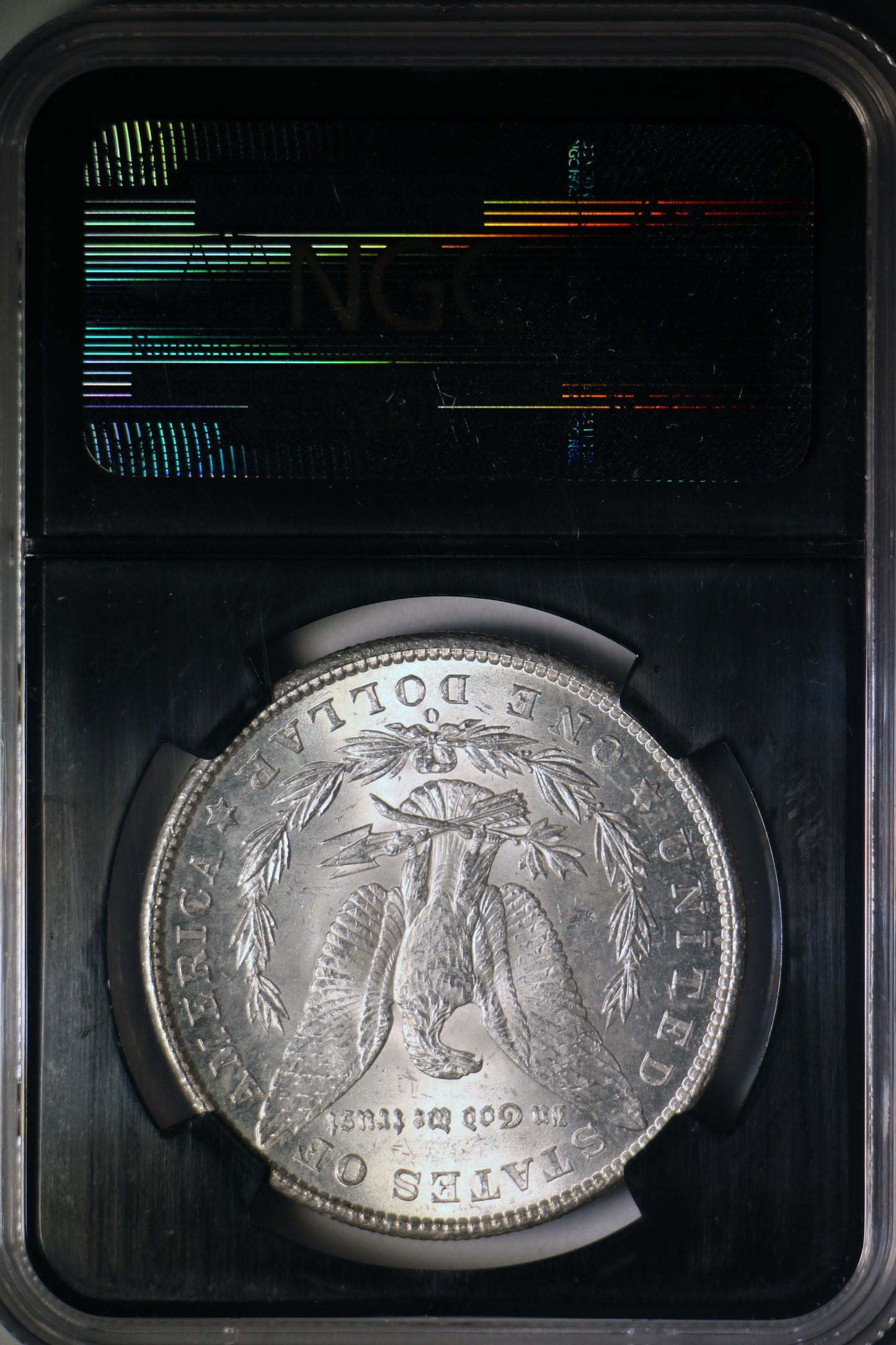 1902-O MS64 NGC Morgan Silver Dollar Black Core 25th Anniversary Label