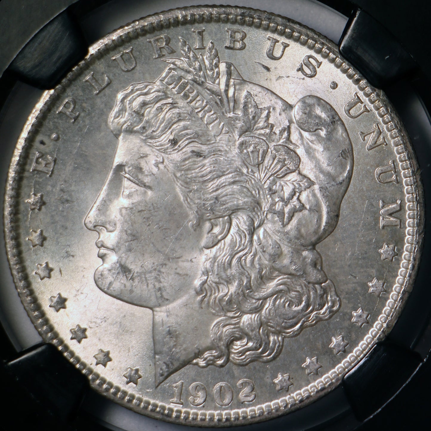 1902-O MS64 NGC Morgan Silver Dollar Black Core 25th Anniversary Label
