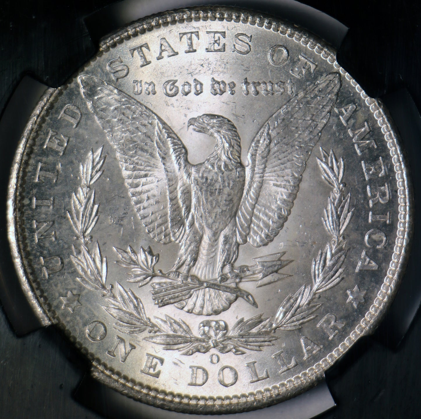 1902-O MS64 NGC Morgan Silver Dollar Black Core 25th Anniversary Label