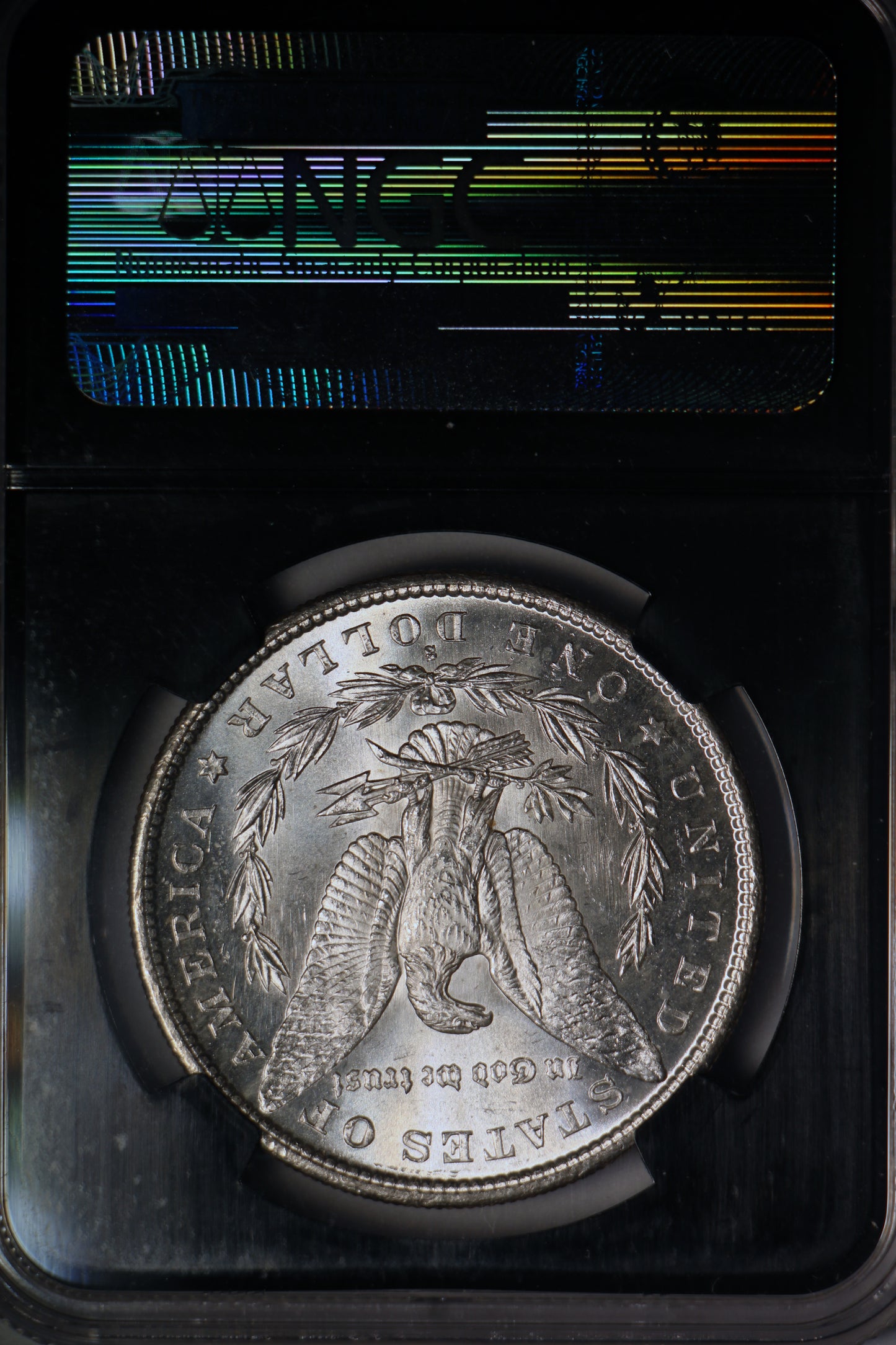 1880-S NGC MS64 Morgan Silver Dollar Black Core 25th Anniversary Label