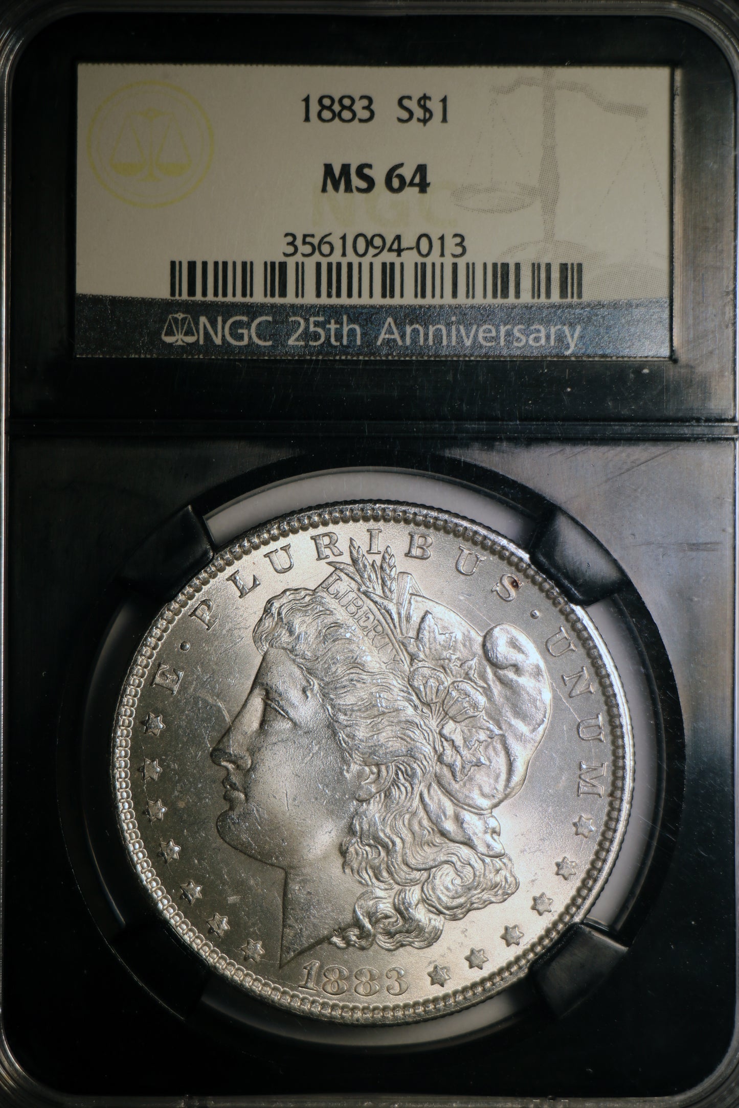 1883 NGC MS64 Morgan Silver Dollar Brilliant Gem Unc Black Core