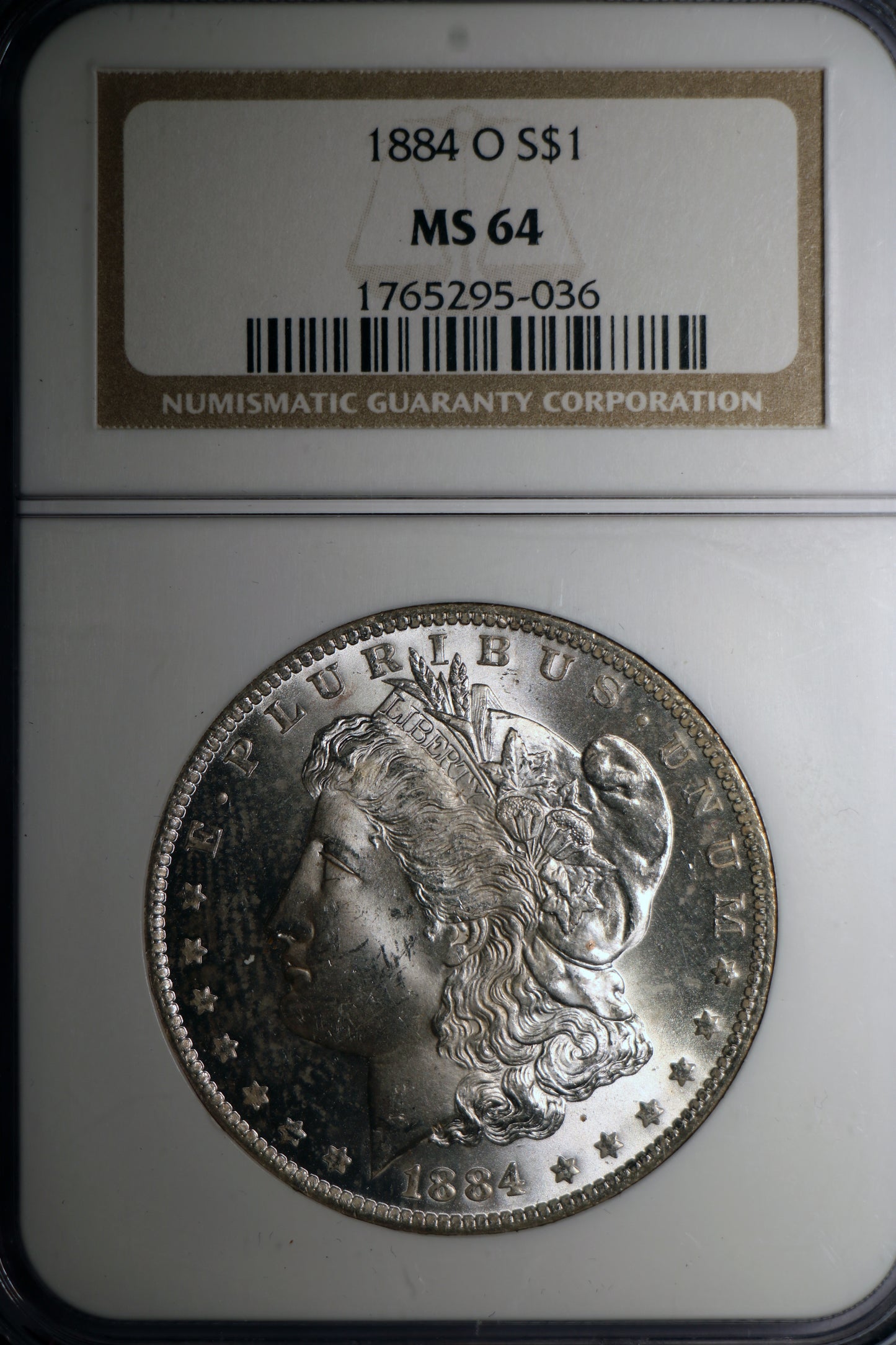 1884-O NGC MS64 Morgan Silver Dollar Gem Unc Classic Brown Label