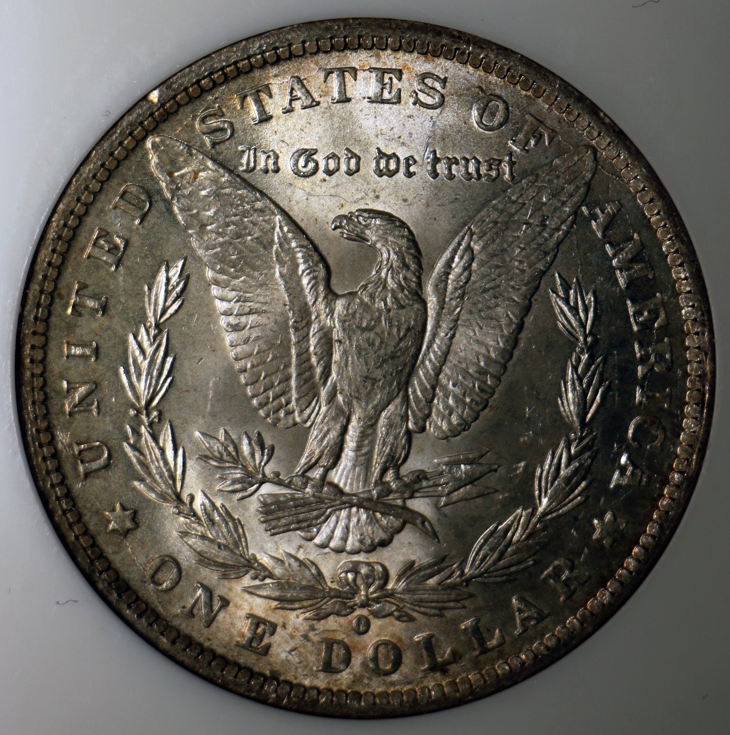 1884-O NGC MS64 Morgan Silver Dollar Unc Colorful Toner Old Fatty Holder