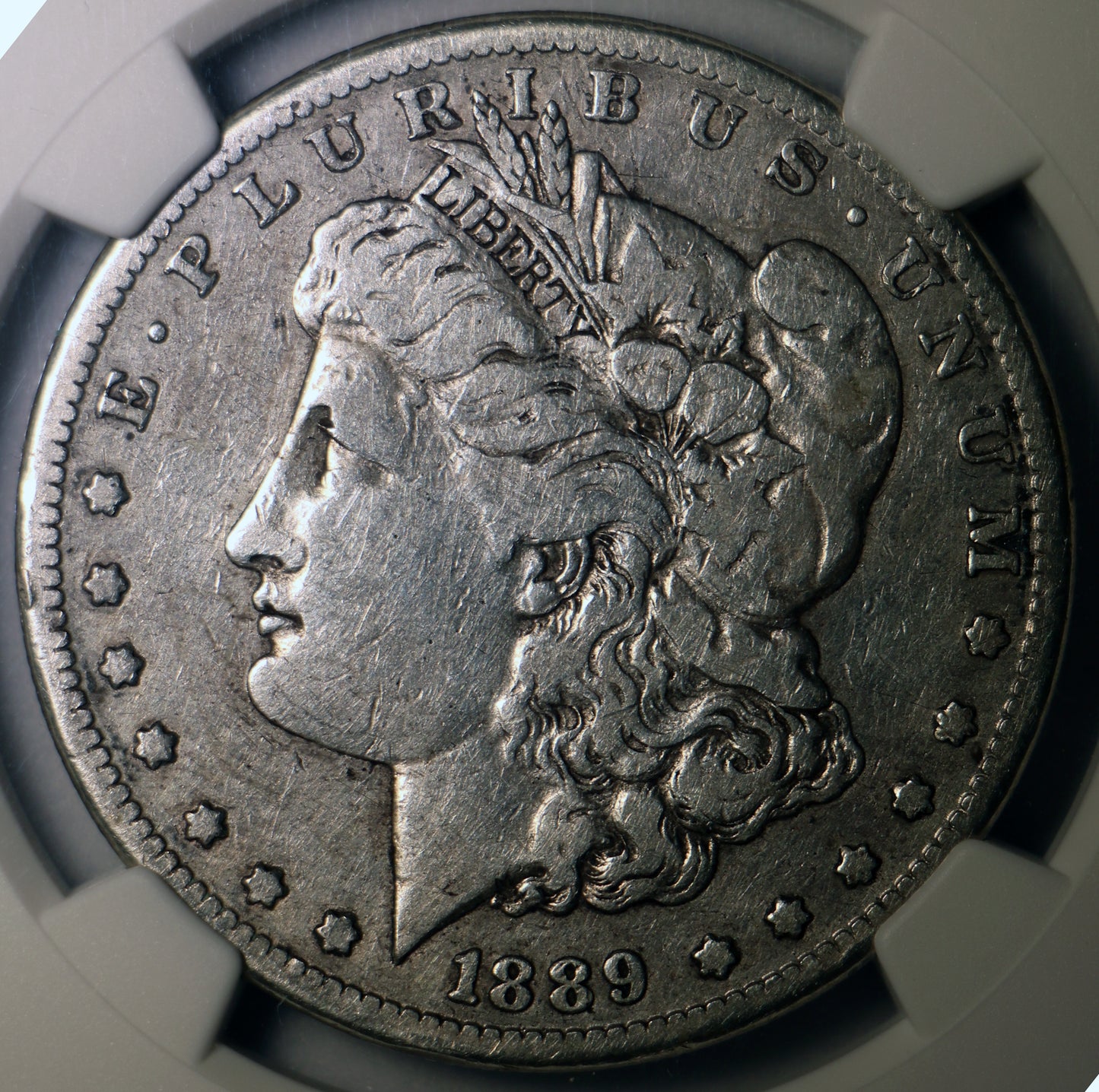 1889-CC NGC Fine Details Cleaned Morgan Silver Dollar Brown Label