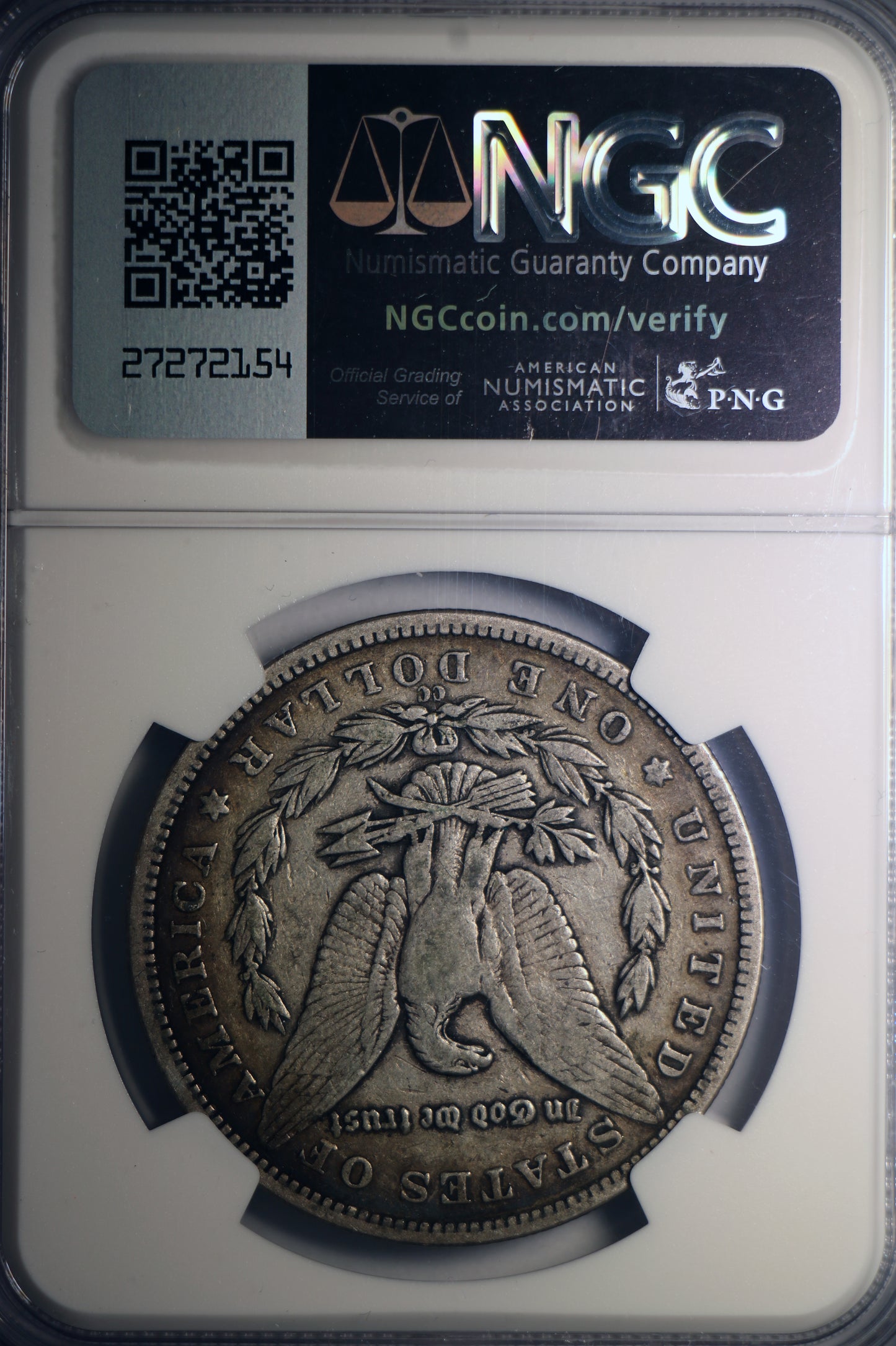 1893-CC NGC VF20 Morgan Silver Dollar Key Date Brown Label
