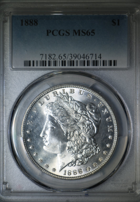1888 MS65 PCGS Morgan Silver Dollar Classic Blue Label Gorgeous Uncirculated