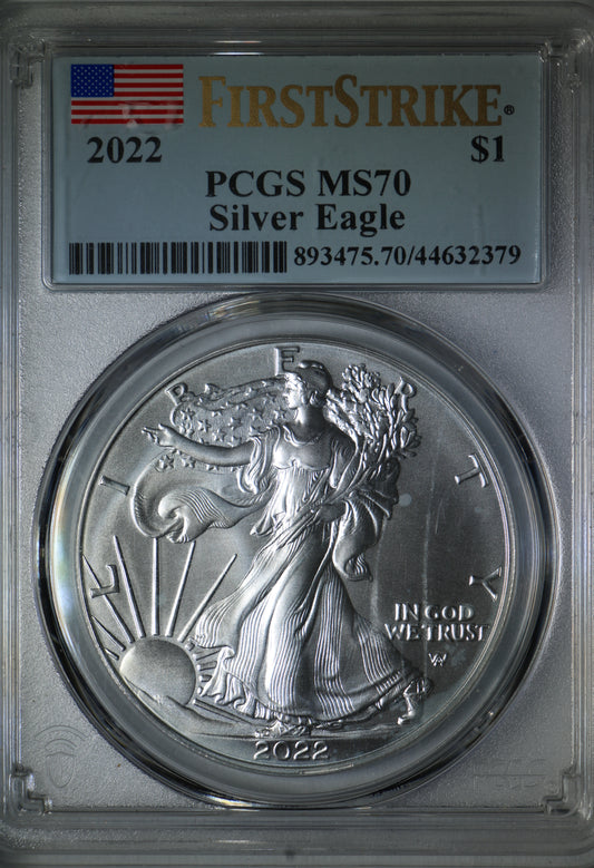 2022 MS70 PCGS American Silver Eagle First Strike Blue Label
