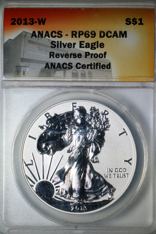 2013-W RP69 DCAM ANACS American Silver Eagle Reverse Proof