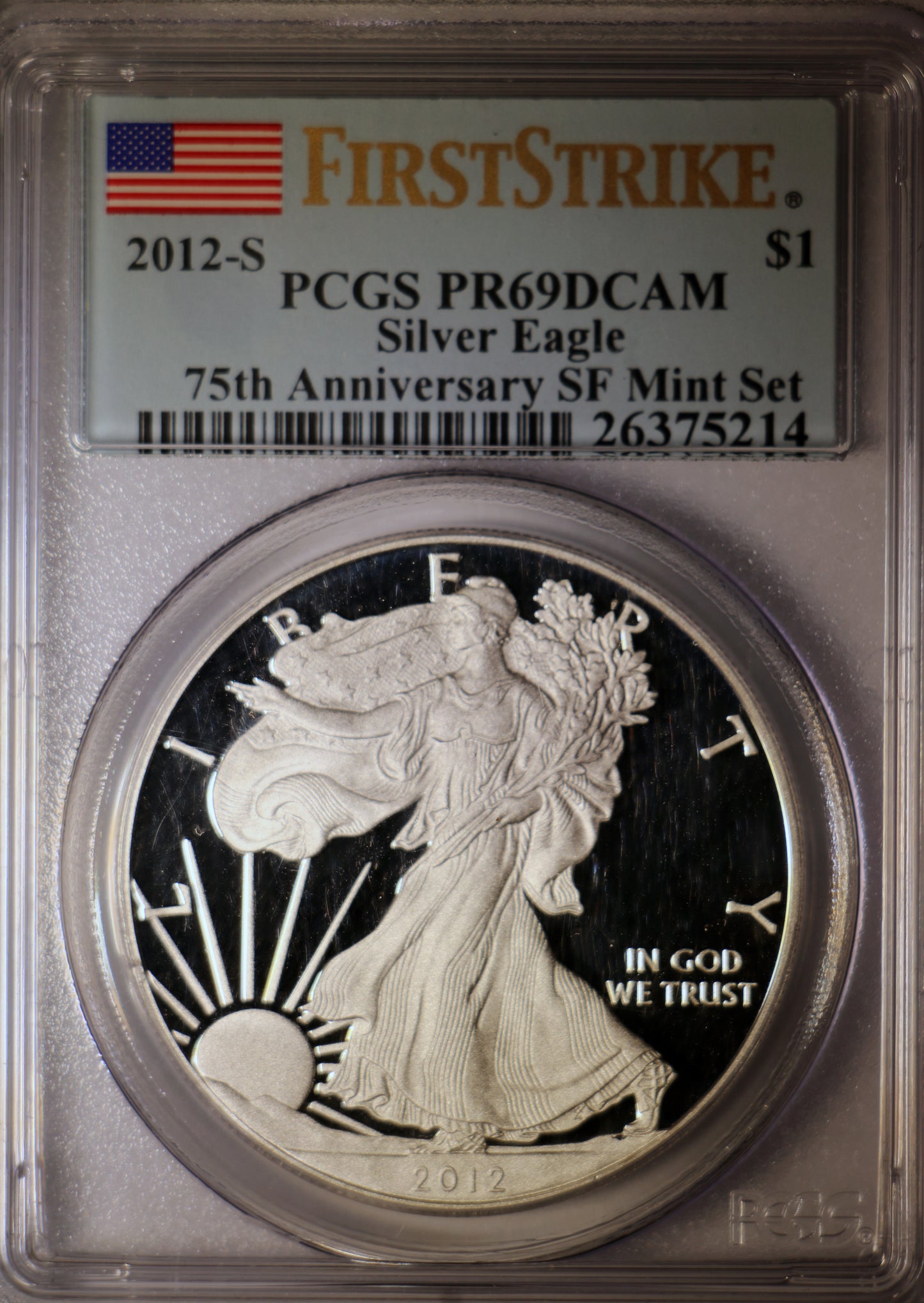 2012-S PCGS PR69DCAM Silver Eagle 75th Anniversary SF Mint Set First Strike