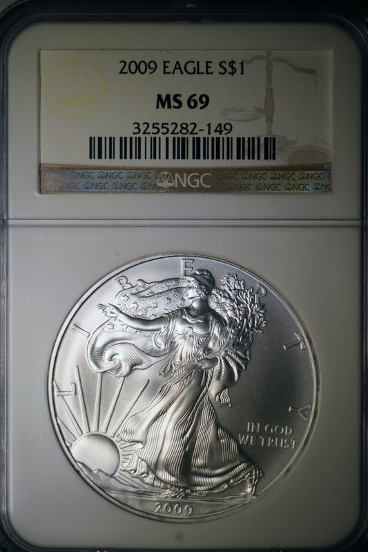 2009 NGC MS69 American Silver Eagle Brown Label