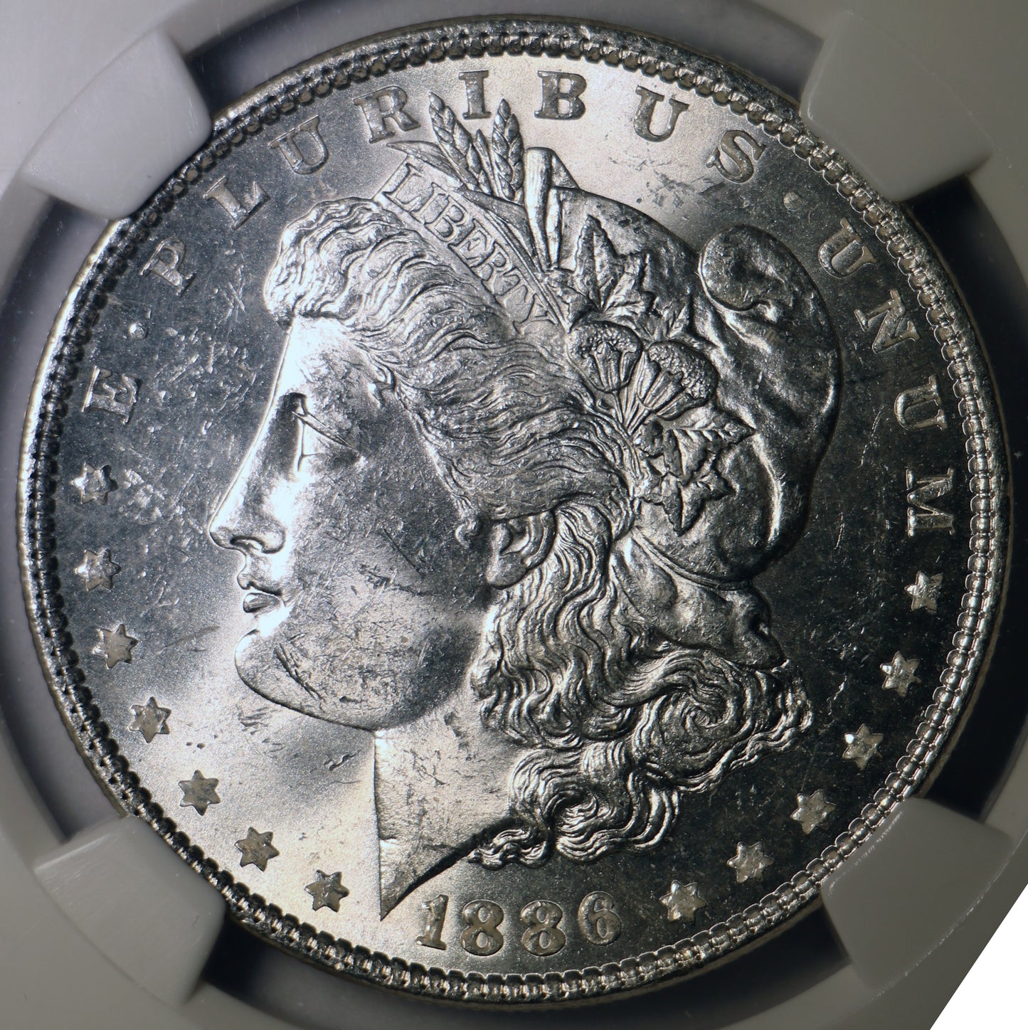 1886 NGC MS62 Morgan Silver Dollar Gem Unc Red Label